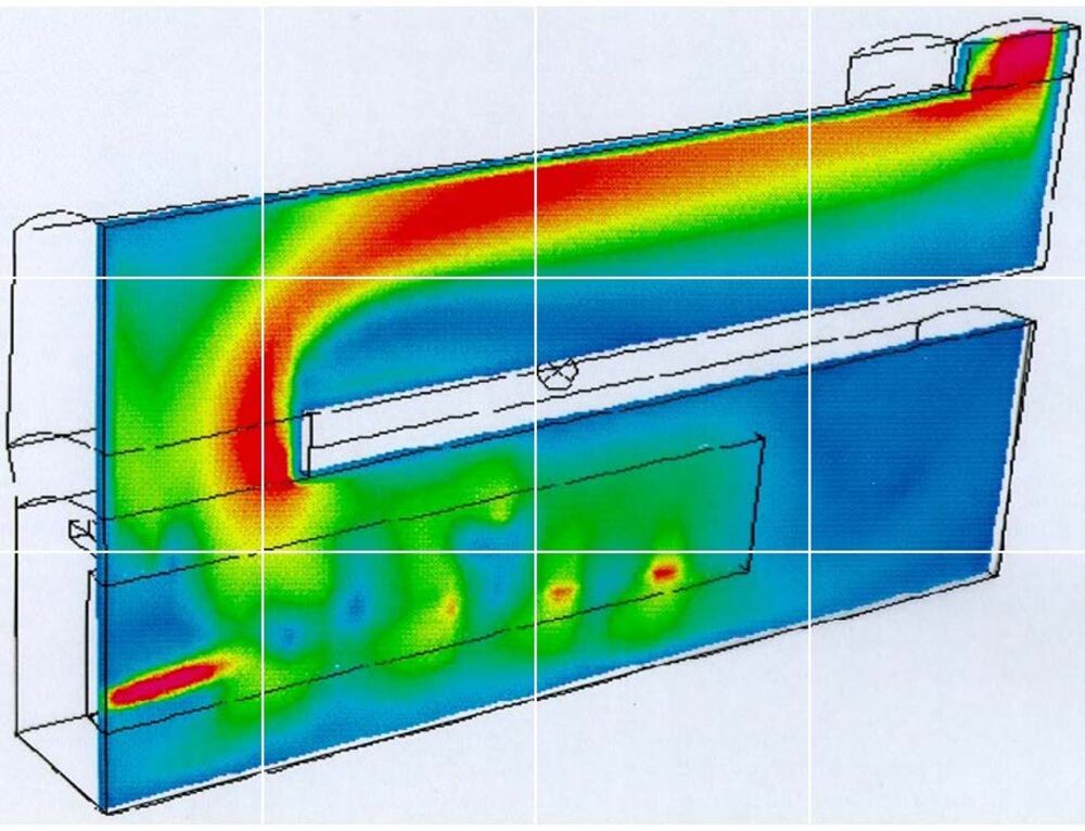 Grafik aus CFD-Berechnung einer Vorschubrostfeuerung.